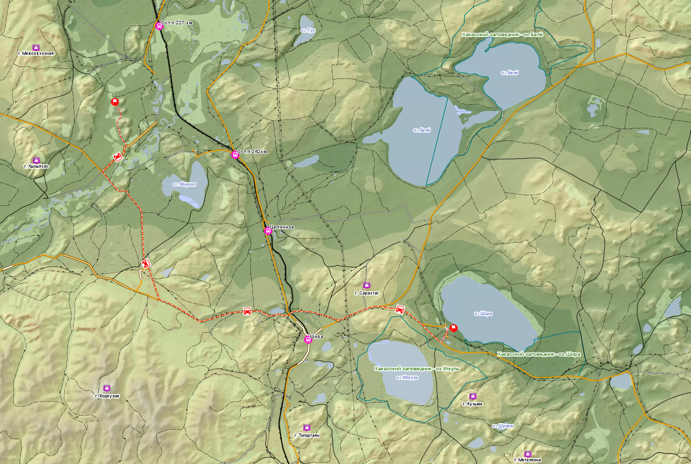 Ивановские озера в хакасии карта