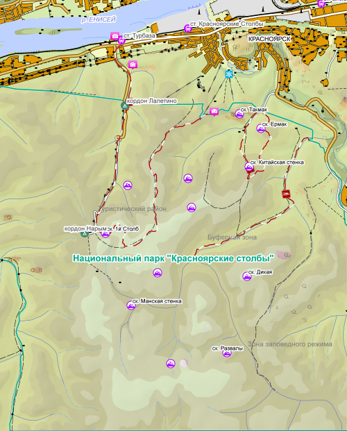 Город столбы на карте. Красноярские столбы карта. Красноярские столбы карта маршрутов. Карта заповедника столбы. Заповедник столбы на карте России.